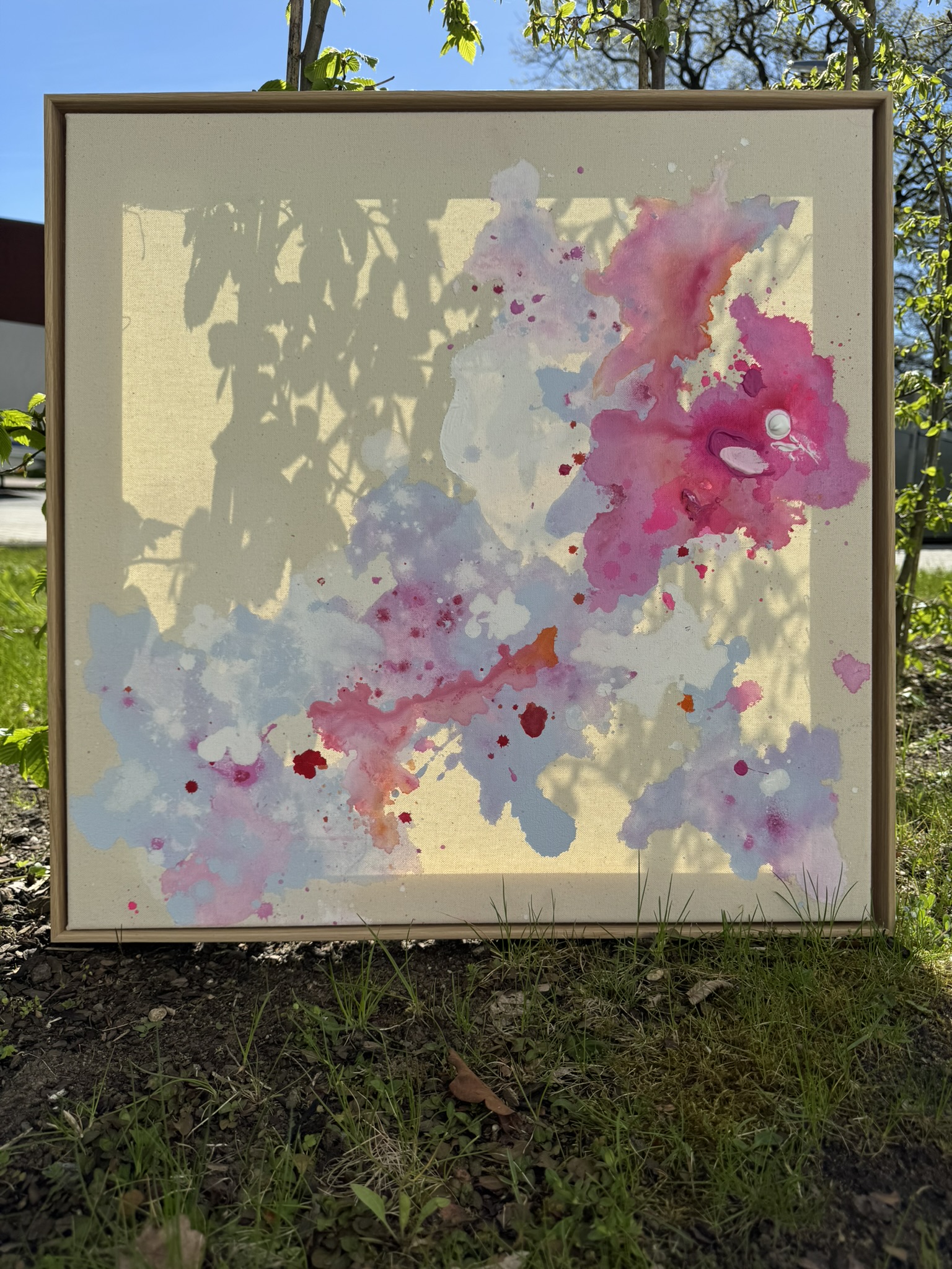 Kirschblüte II, 2026, Acryl auf roher Baumwollleinwand, Ansicht 2